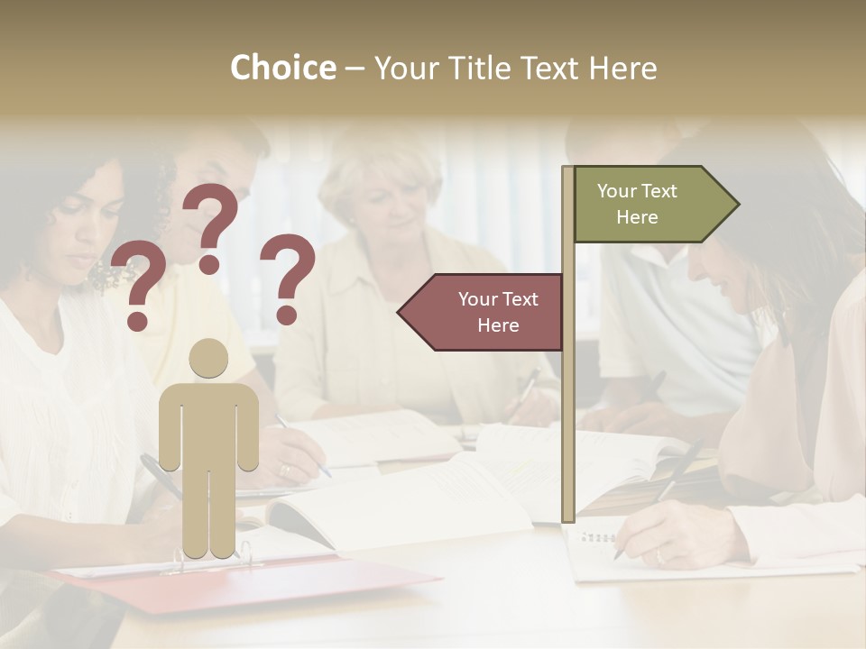 Adult Students Studying Together PowerPoint Template