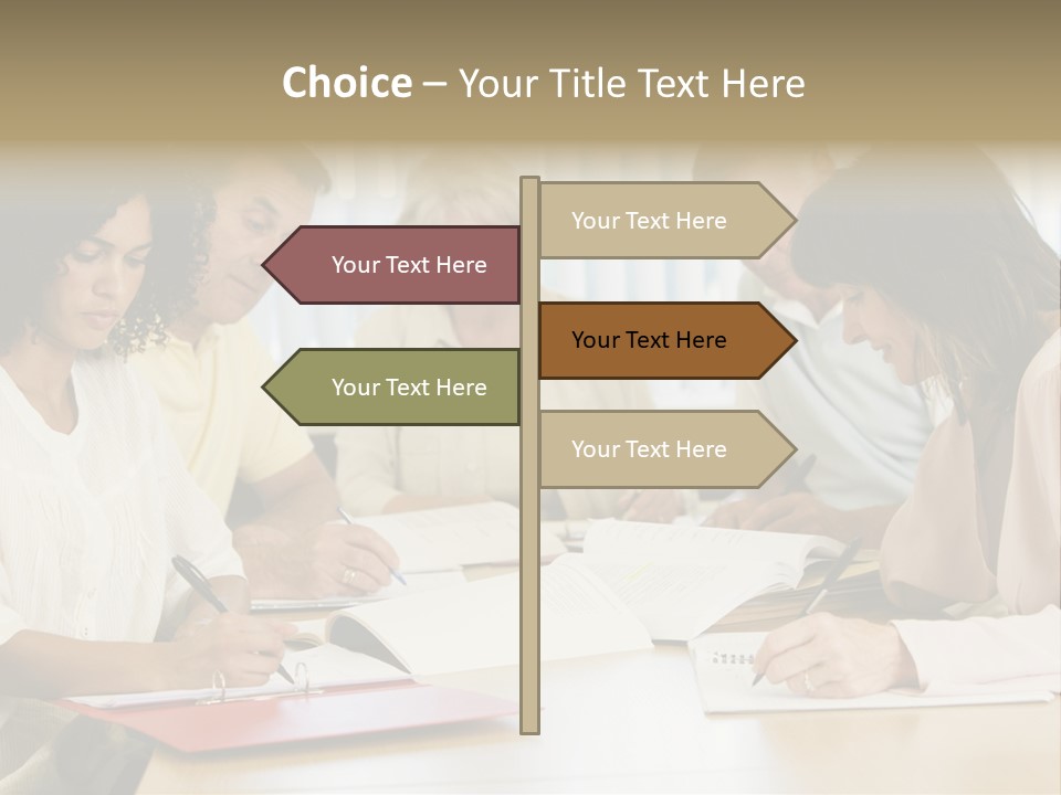 Adult Students Studying Together PowerPoint Template