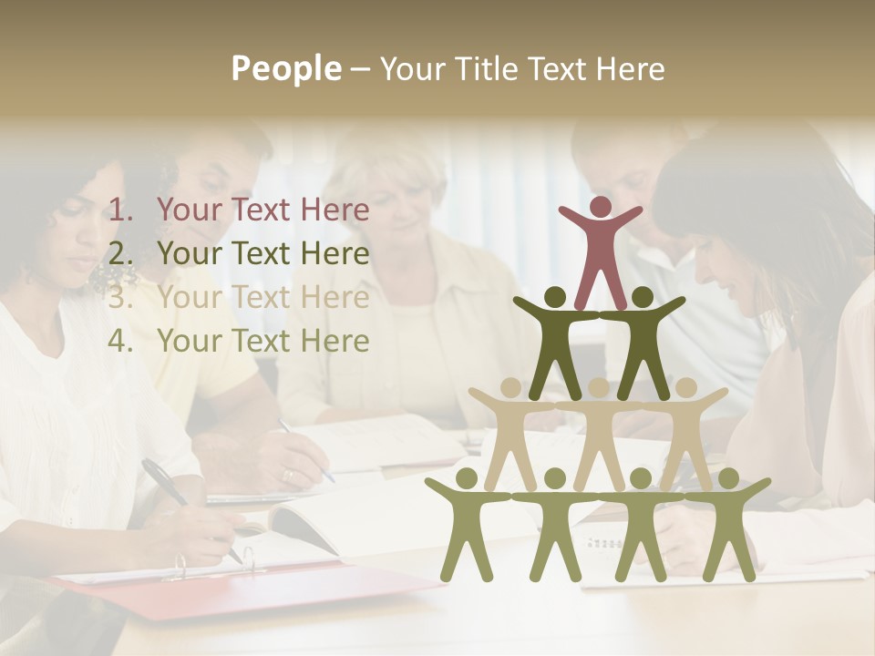 Adult Students Studying Together PowerPoint Template