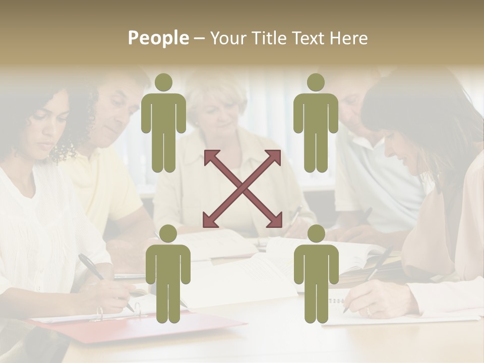 Adult Students Studying Together PowerPoint Template