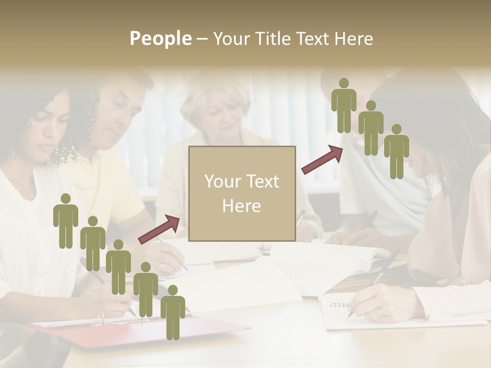 Adult Students Studying Together PowerPoint Template