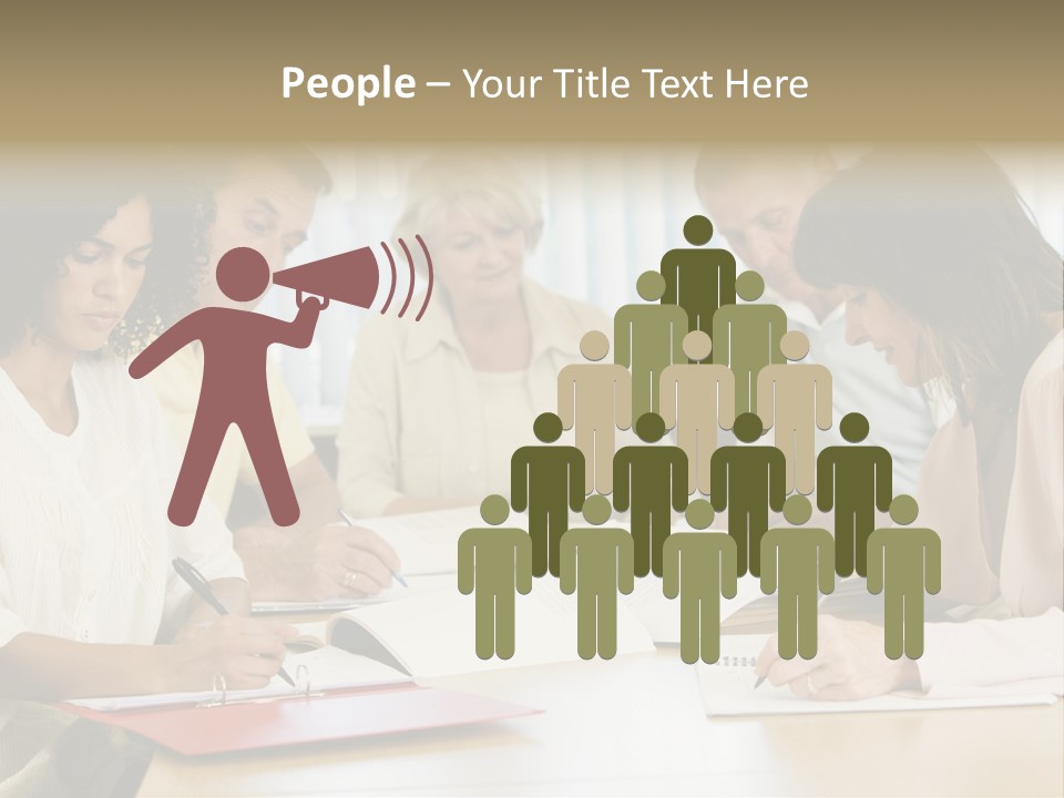 Adult Students Studying Together PowerPoint Template