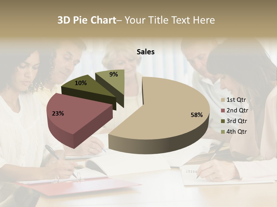Adult Students Studying Together PowerPoint Template