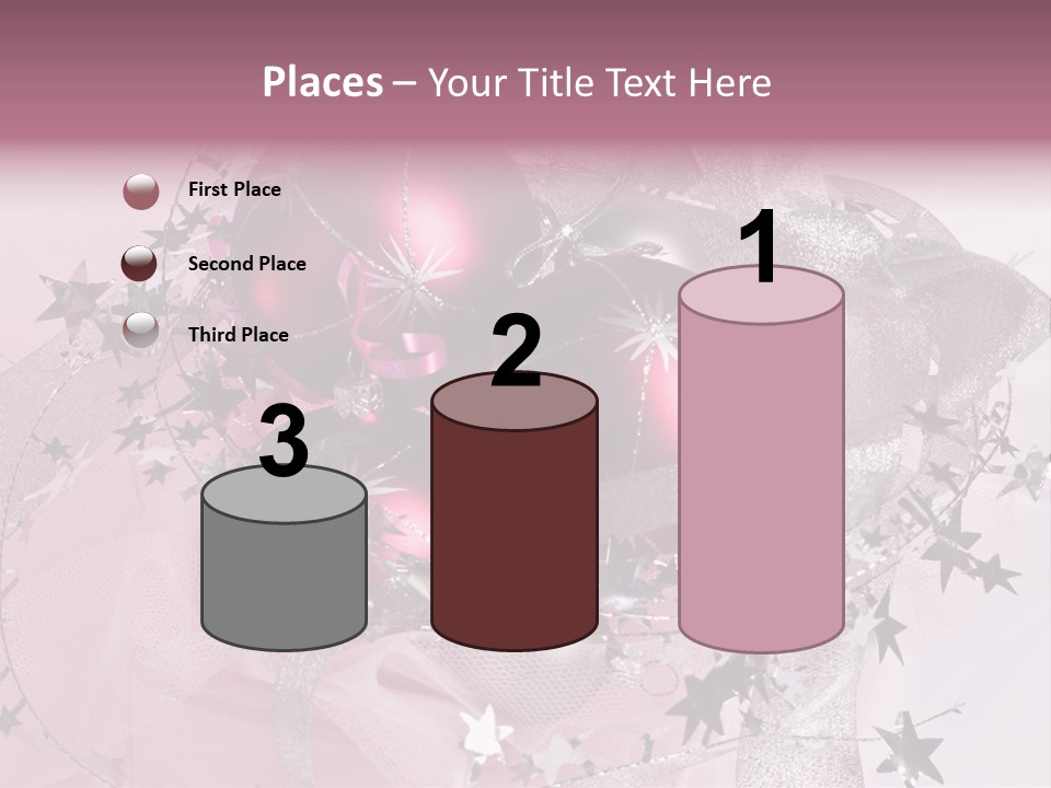 Christmas Series: Still Life With Three Pink Balls PowerPoint Template
