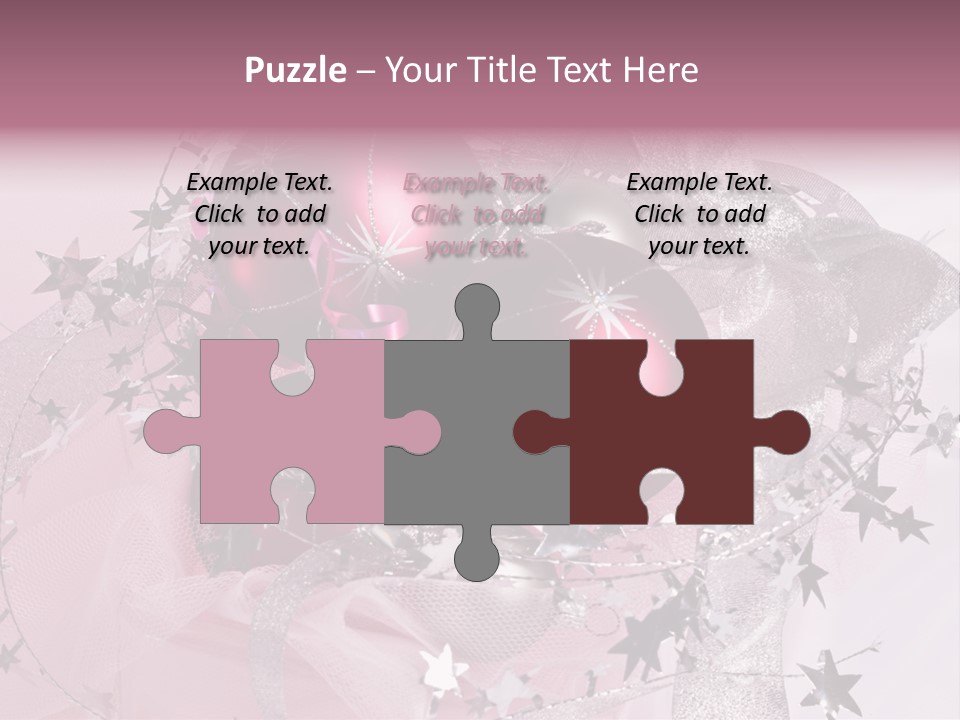 Christmas Series: Still Life With Three Pink Balls PowerPoint Template