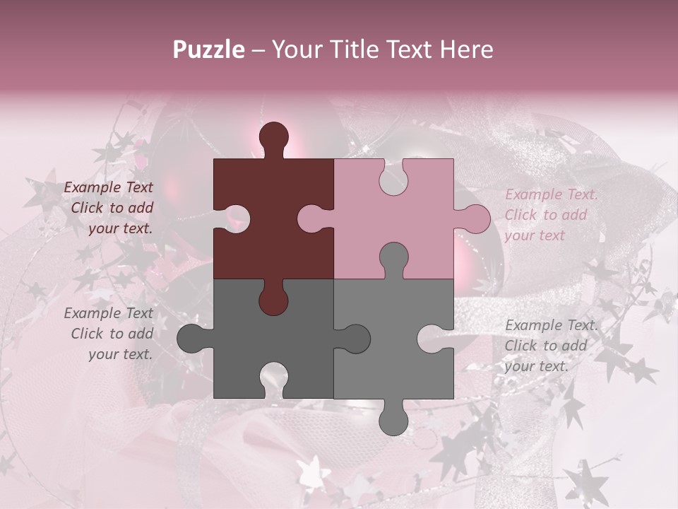 Christmas Series: Still Life With Three Pink Balls PowerPoint Template