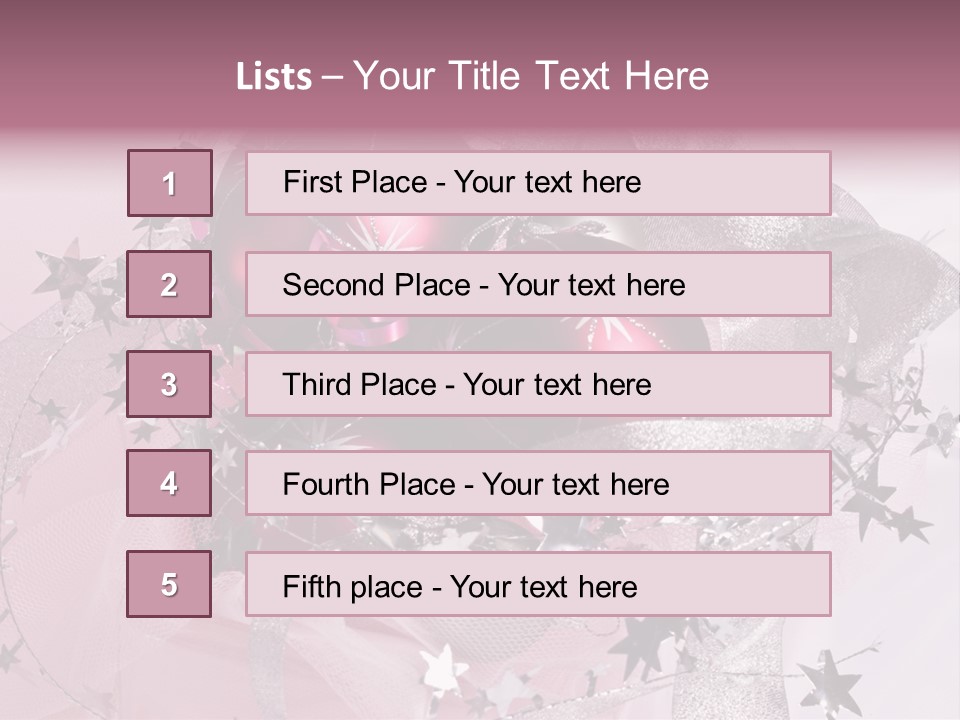 Christmas Series: Still Life With Three Pink Balls PowerPoint Template