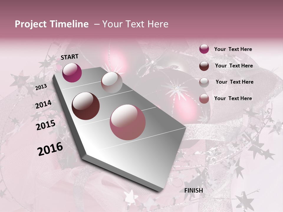 Christmas Series: Still Life With Three Pink Balls PowerPoint Template
