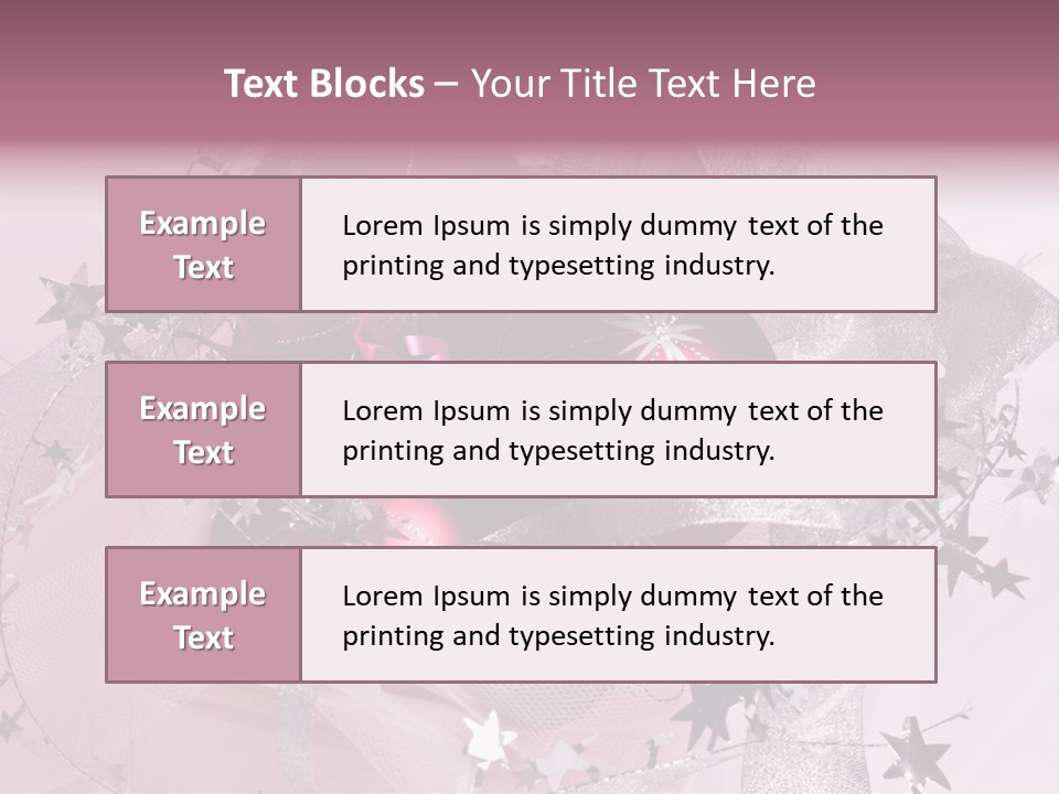 Christmas Series: Still Life With Three Pink Balls PowerPoint Template