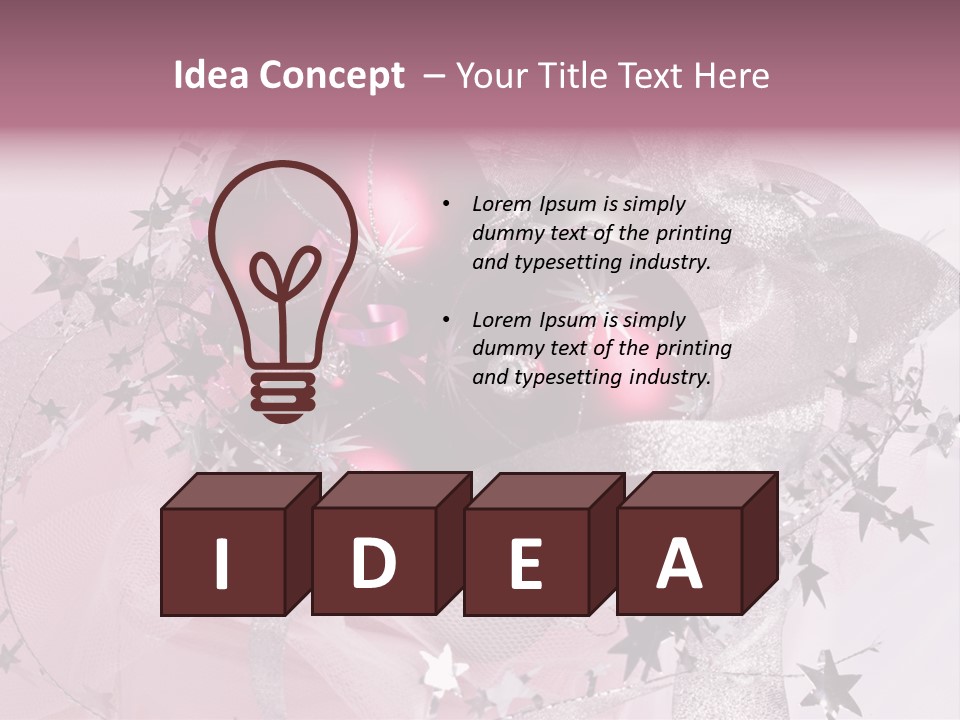 Christmas Series: Still Life With Three Pink Balls PowerPoint Template