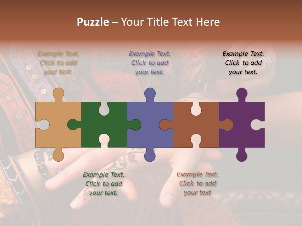 A Woman Paints A Design On A Girl With Henna. PowerPoint Template