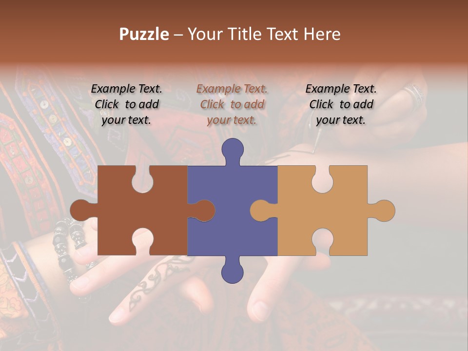 A Woman Paints A Design On A Girl With Henna. PowerPoint Template