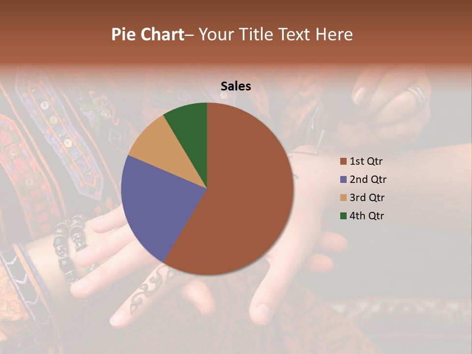 A Woman Paints A Design On A Girl With Henna. PowerPoint Template