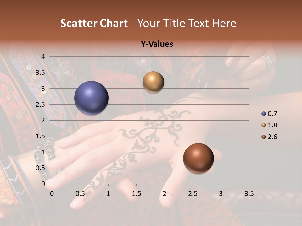 A Woman Paints A Design On A Girl With Henna. PowerPoint Template