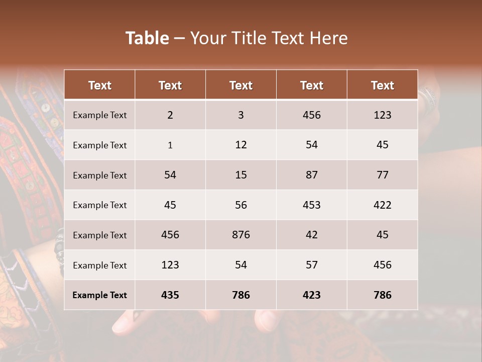 A Woman Paints A Design On A Girl With Henna. PowerPoint Template