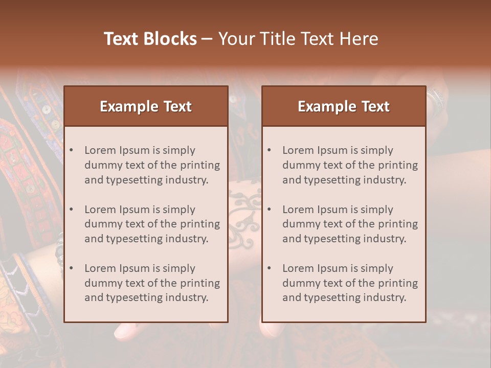 A Woman Paints A Design On A Girl With Henna. PowerPoint Template