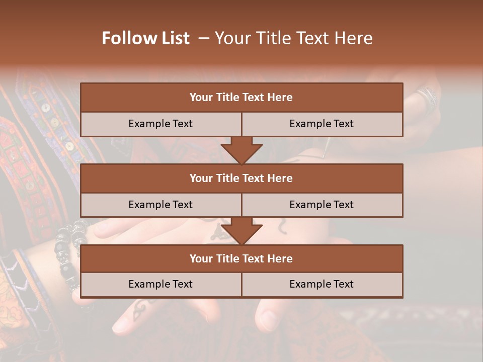 A Woman Paints A Design On A Girl With Henna. PowerPoint Template
