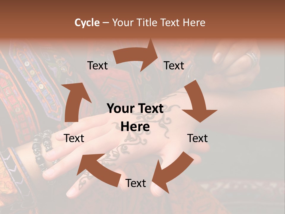 A Woman Paints A Design On A Girl With Henna. PowerPoint Template