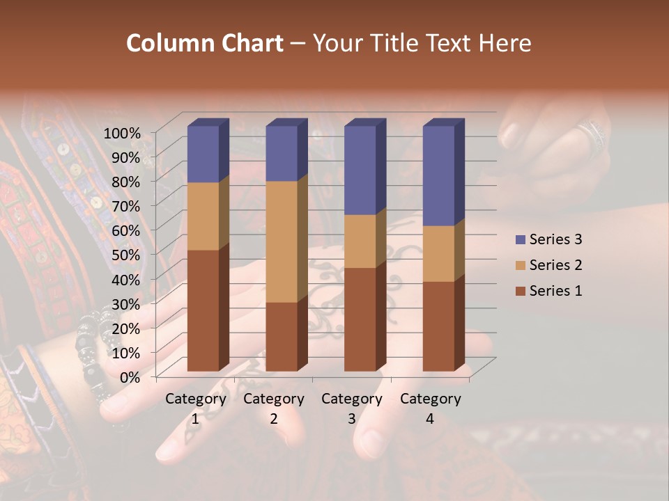 A Woman Paints A Design On A Girl With Henna. PowerPoint Template