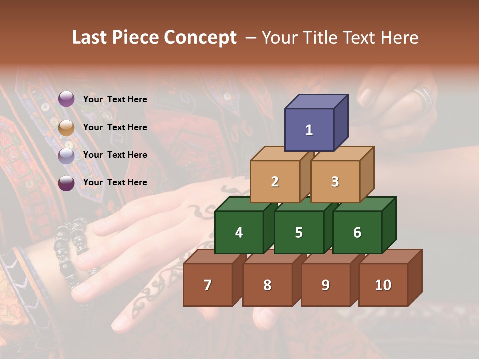 A Woman Paints A Design On A Girl With Henna. PowerPoint Template