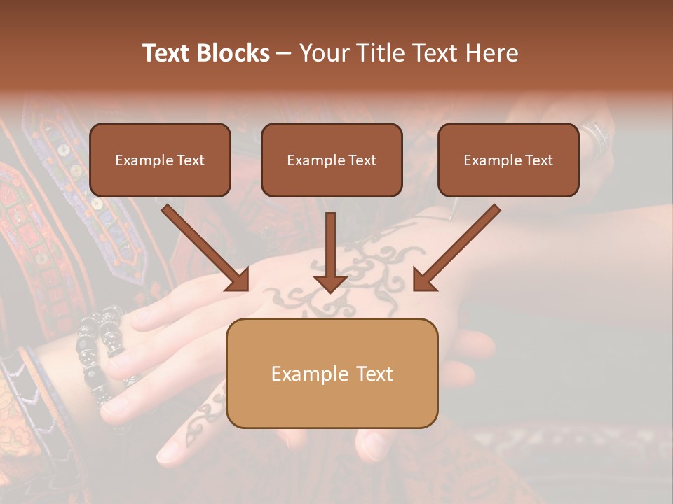 A Woman Paints A Design On A Girl With Henna. PowerPoint Template