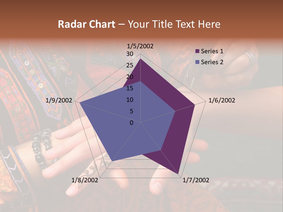 A Woman Paints A Design On A Girl With Henna. PowerPoint Template