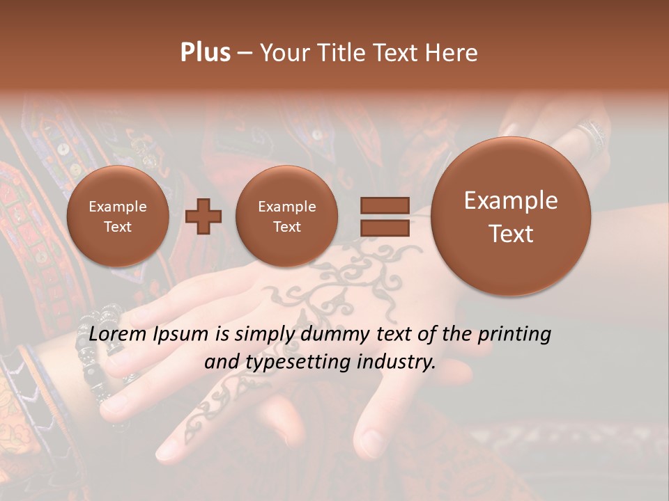A Woman Paints A Design On A Girl With Henna. PowerPoint Template