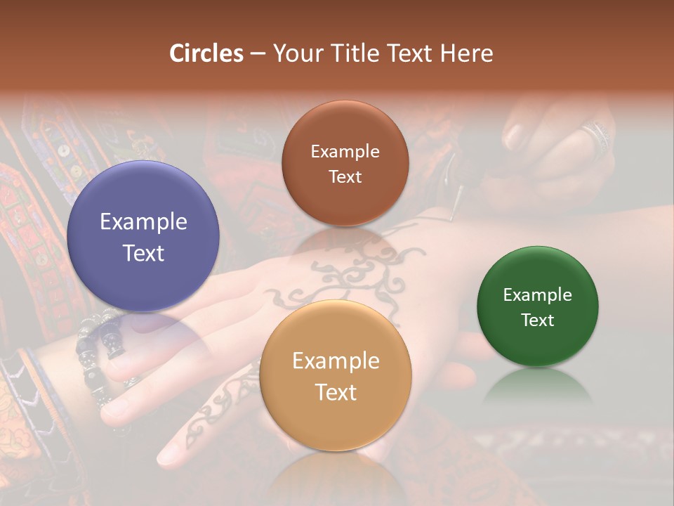 A Woman Paints A Design On A Girl With Henna. PowerPoint Template