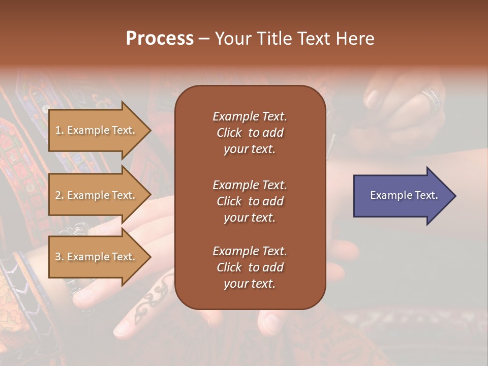 A Woman Paints A Design On A Girl With Henna. PowerPoint Template