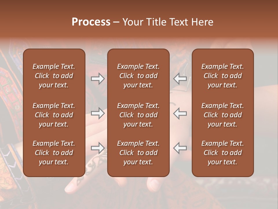 A Woman Paints A Design On A Girl With Henna. PowerPoint Template