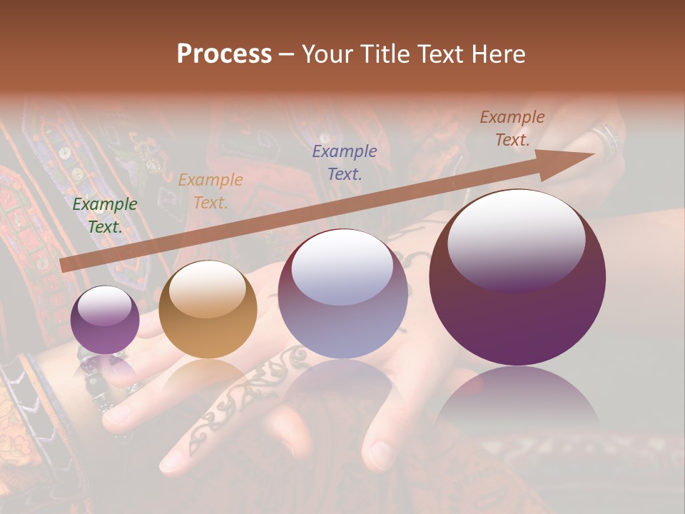 A Woman Paints A Design On A Girl With Henna. PowerPoint Template