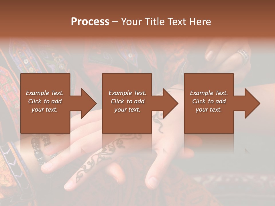 A Woman Paints A Design On A Girl With Henna. PowerPoint Template