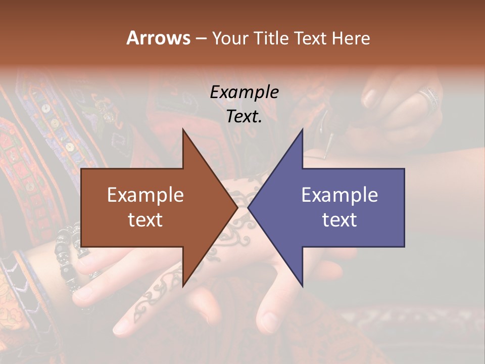 A Woman Paints A Design On A Girl With Henna. PowerPoint Template