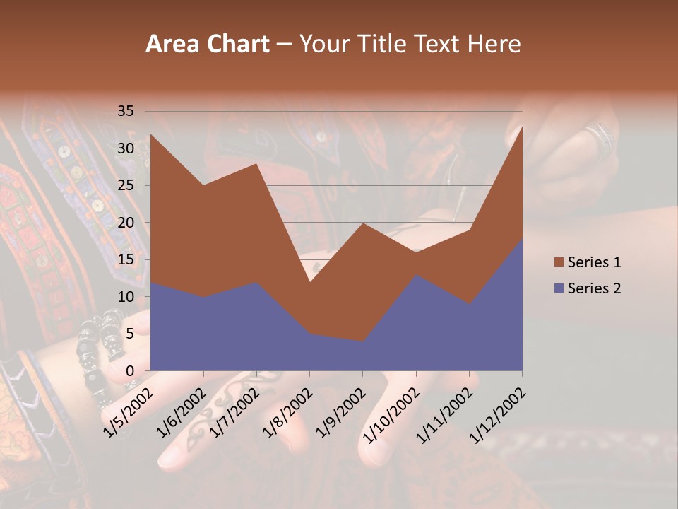 A Woman Paints A Design On A Girl With Henna. PowerPoint Template
