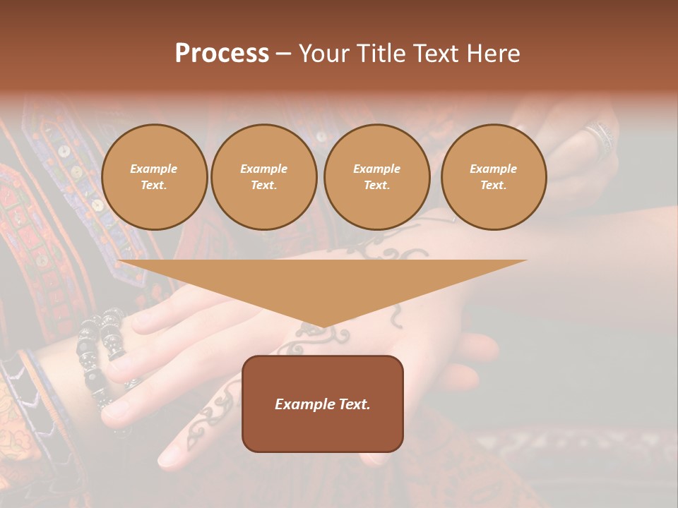 A Woman Paints A Design On A Girl With Henna. PowerPoint Template