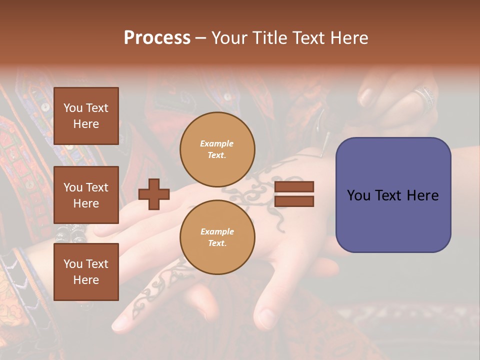 A Woman Paints A Design On A Girl With Henna. PowerPoint Template