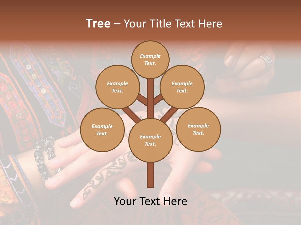 A Woman Paints A Design On A Girl With Henna. PowerPoint Template