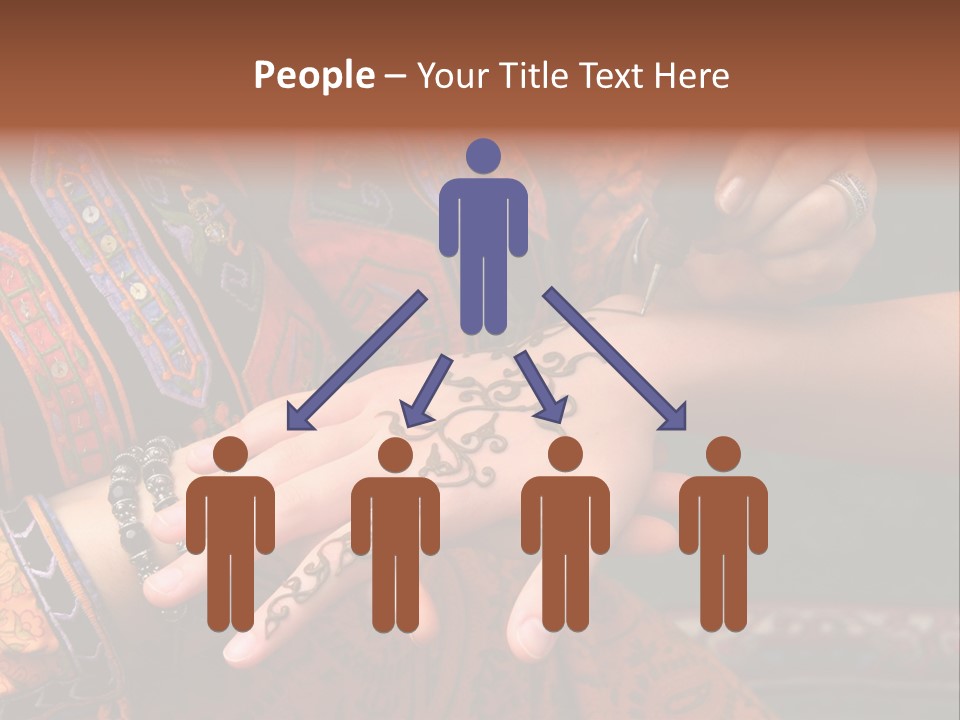 A Woman Paints A Design On A Girl With Henna. PowerPoint Template