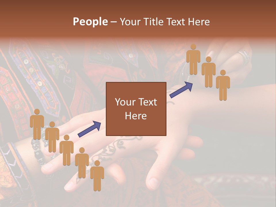 A Woman Paints A Design On A Girl With Henna. PowerPoint Template