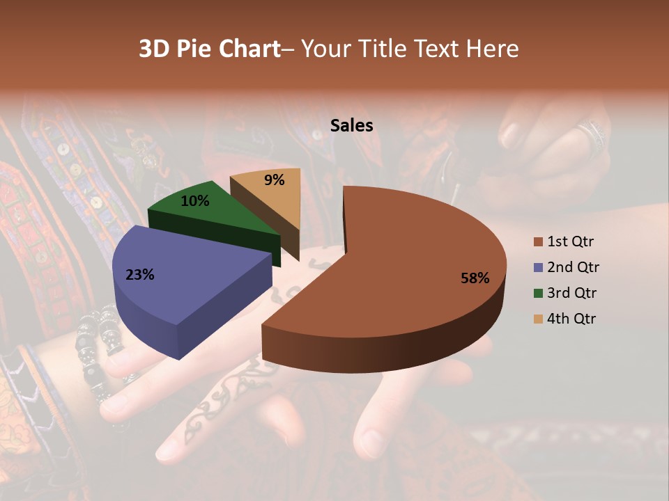 A Woman Paints A Design On A Girl With Henna. PowerPoint Template