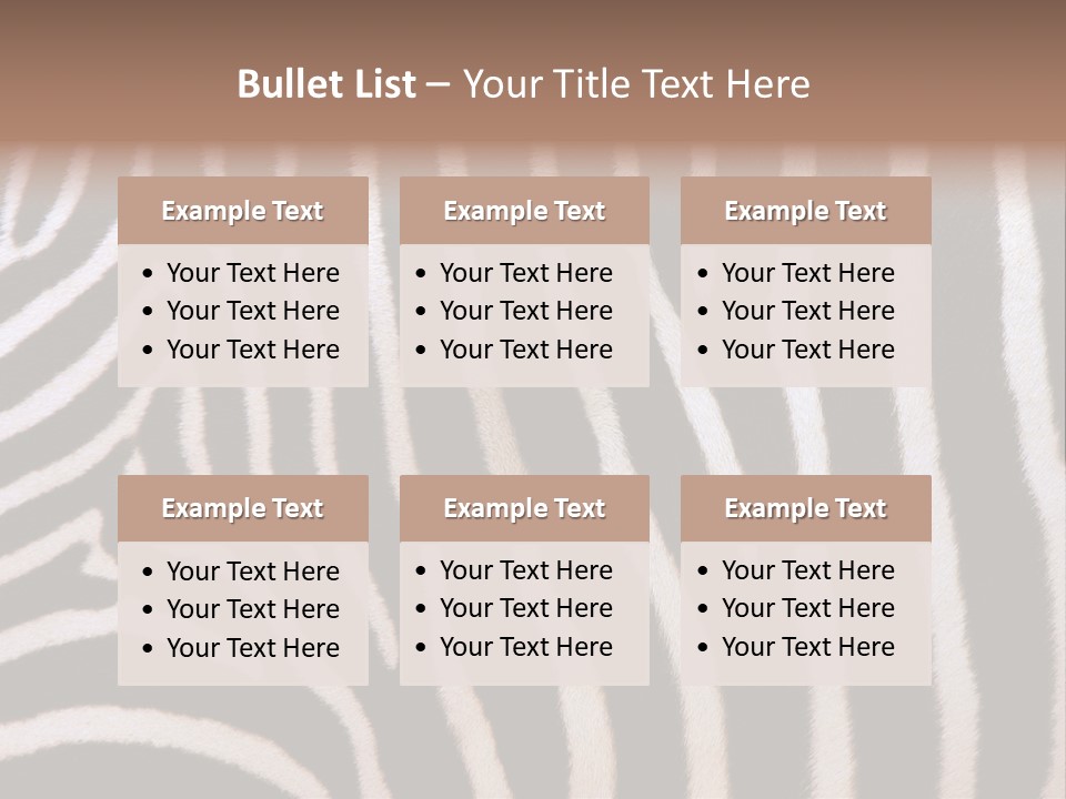 A Close Up Of A Zebra's Skin With A Brown Background PowerPoint Template