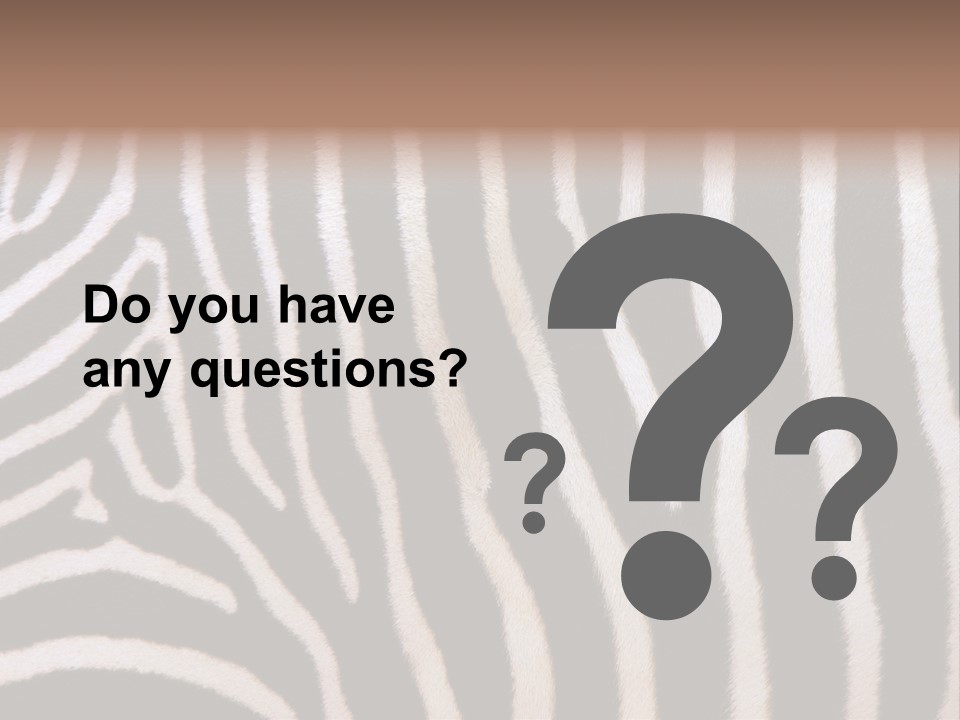 A Close Up Of A Zebra's Skin With A Brown Background PowerPoint Template