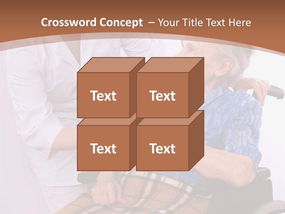 Health Care Worker And Elderly Woman In Wheelchair Needs Help PowerPoint Template