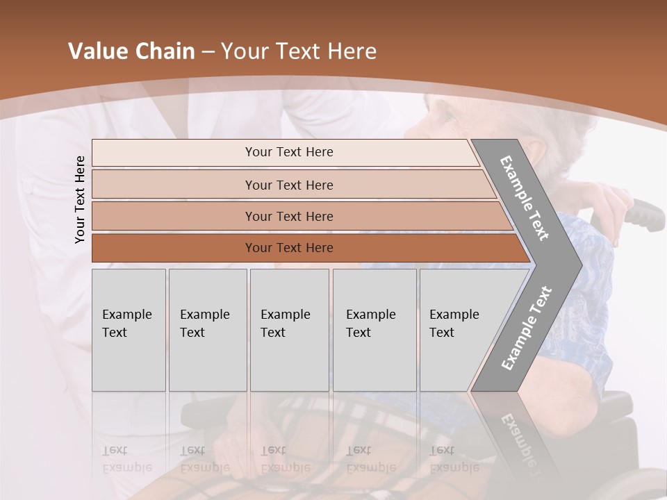 Health Care Worker And Elderly Woman In Wheelchair Needs Help PowerPoint Template