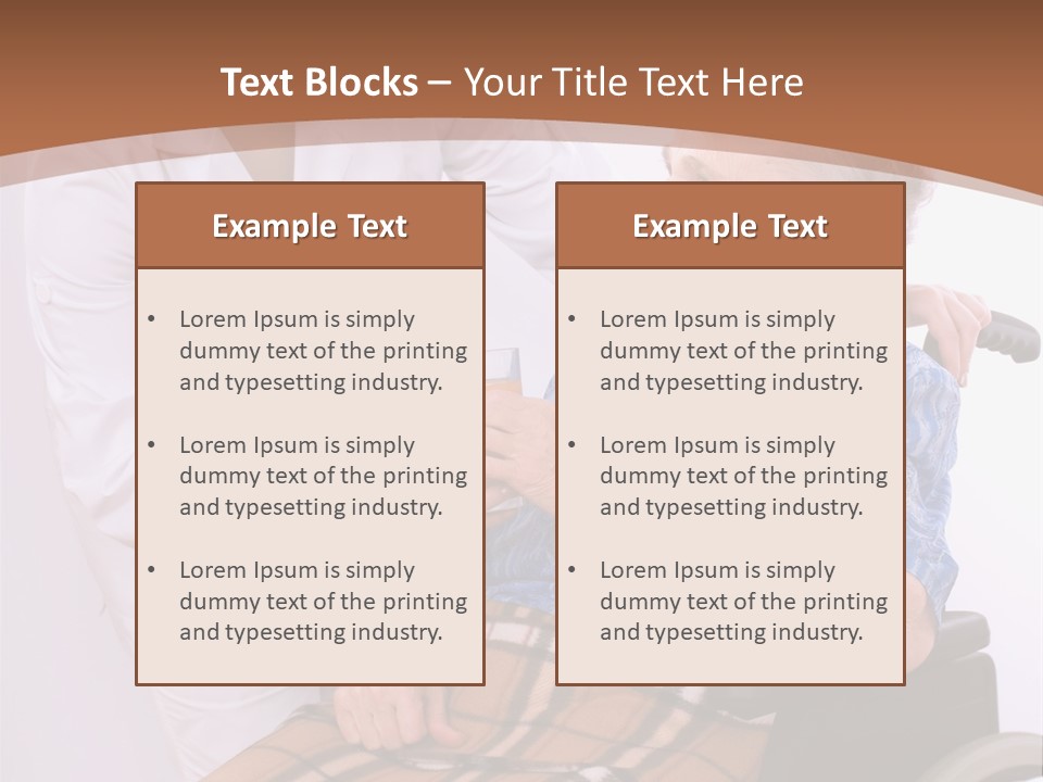 Health Care Worker And Elderly Woman In Wheelchair Needs Help PowerPoint Template