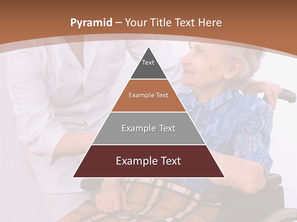 Health Care Worker And Elderly Woman In Wheelchair Needs Help PowerPoint Template