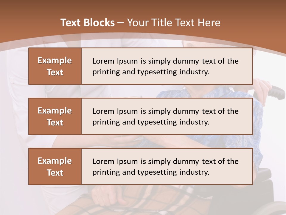 Health Care Worker And Elderly Woman In Wheelchair Needs Help PowerPoint Template