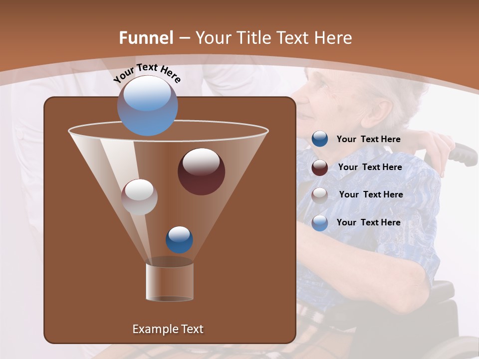 Health Care Worker And Elderly Woman In Wheelchair Needs Help PowerPoint Template