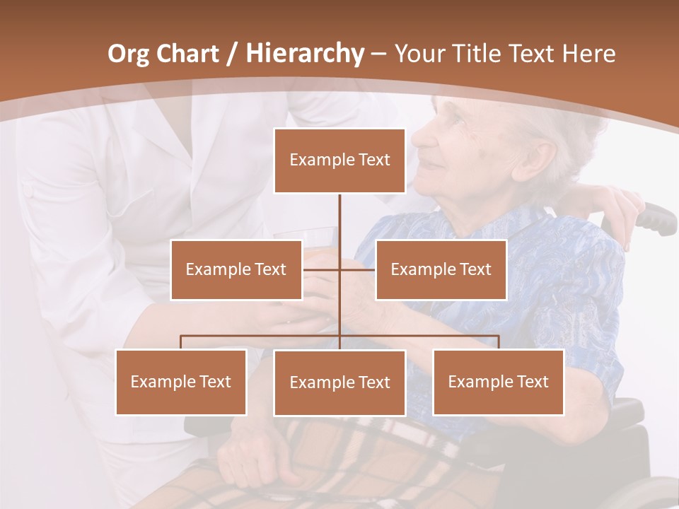 Health Care Worker And Elderly Woman In Wheelchair Needs Help PowerPoint Template