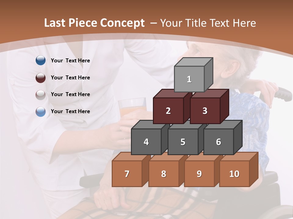 Health Care Worker And Elderly Woman In Wheelchair Needs Help PowerPoint Template